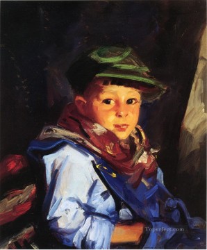 アンリ・ロベール Painting - 緑の帽子をかぶった少年 別名チコの肖像画 アシュカン スクール ロバート ヘンリ